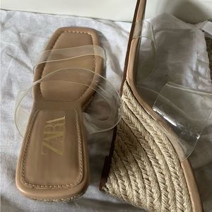 Wedge clear sandal worn few time great condition